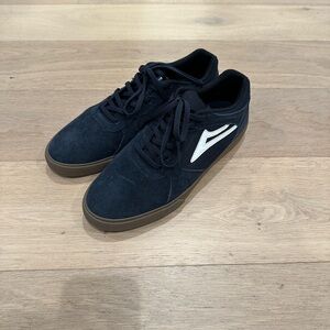 Lakai Men's Navy Sneakers with White Logo and Brown Sole